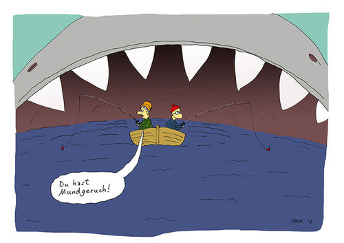 Cartoon: Finaler Duft (medium) by darkplanet tagged hai,wal,hunger,gestank,duft,angst