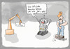 Cartoon: Roboter Arbeitslosigkeit (small) by Grikewilli tagged roboter fabrik fließband arbeitsamt billiglohn lohn produktion r2d2 nummer5 amazon worklife ag gmbh automatisierung digitalisierung