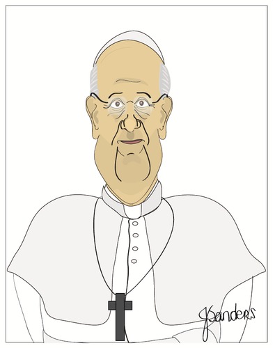 Cartoon: caricature pope francis (medium) by JSanders tagged pope,franciszek,papiez,franziskus,papst,francis,papa,church,catholic,vatican,religia,religion