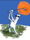 Cartoon: blind shoot (small) by Mohsen Zarifian tagged blind gulf