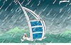 Cartoon: Sailing (small) by Amorim tagged dubai,cloud,seeding,climate,changes,burj,al,arab