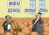 Cartoon: Verschobener NSU Prozess (small) by marian kamensky tagged nsu,prozess,müncher,rechtsterror,hüryiet,zeitung