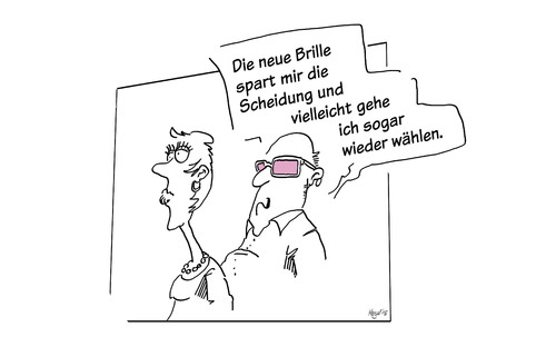 Cartoon: Rosarot (medium) by Mergel tagged rosa,brille,scheidung,politikverdrossenheit,pessimismus,optimismus,zuversicht
