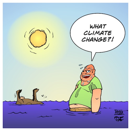 Cartoon: What Climate Change? (medium) by Timo Essner tagged climate,change,ecology,nature,extreme,weather,catastrophe,earth,warming,floods,heat,wave,cartoon,timo,essner,climate,change,ecology,nature,extreme,weather,catastrophe,earth,warming,floods,heat,wave,cartoon,timo,essner