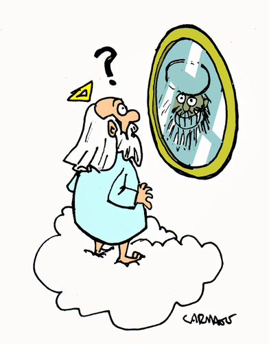 Cartoon: Mirror Spiegel (medium) by Carma tagged mahomet,god,religion,mirror,spiegel