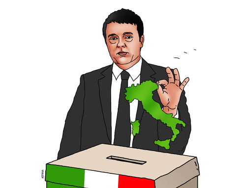Cartoon: itareferendum (medium) by Lubomir Kotrha tagged italy,referendum,matteo,renzi,eu