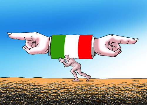Cartoon: itatlas (medium) by Lubomir Kotrha tagged italy,referendum,matteo,renzi,eu