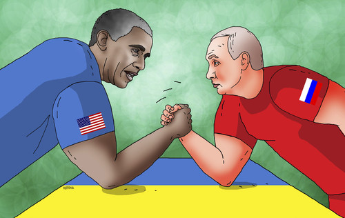 Cartoon: obaput (medium) by Lubomir Kotrha tagged peace,war,europe,usa,russia,putin,obama,nato,ukraine
