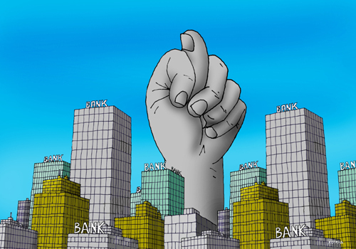 Cartoon: banks (medium) by Lubomir Kotrha tagged humor