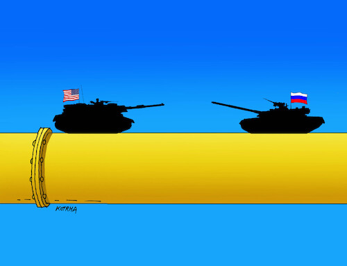 Cartoon: Russia USA Putin gas (medium) by Lubomir Kotrha tagged russia,usa,putin,gas,russia,usa,putin,gas