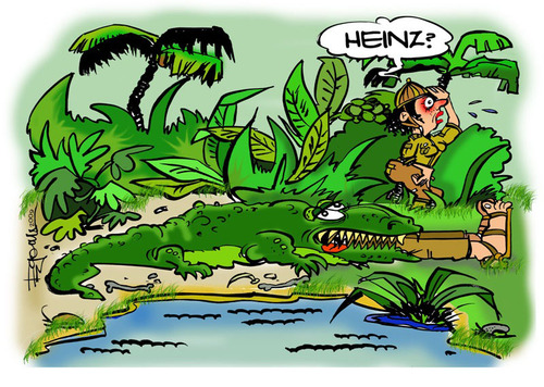 Cartoon: Heinz??? (medium) by Egon58 tagged alligator,sumpf,heinz