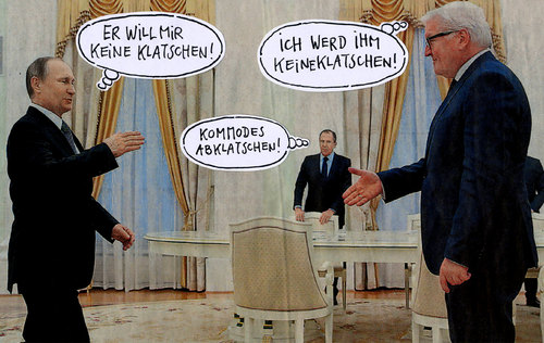 Cartoon: putin-steimeier (medium) by Andreas Prüstel tagged putin,steinmeier,collage,cartoon,andreas,pruestel
