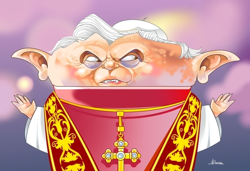Cartoon: Bento XVI (medium) by Ulisses-araujo tagged bento,xvi,caricature