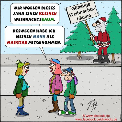Cartoon: Weihnachtsbaum (medium) by Dino tagged dino,weihnachten,nikolaus,weihnachtsbaum,größe,maßstab,frau,mann