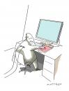Cartoon: Verkabelt (small) by Mattiello tagged computer kabel vernetzung