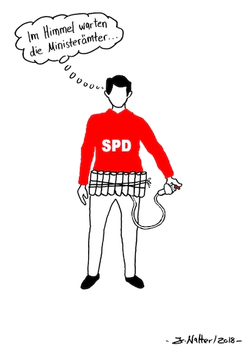 Cartoon: R.I.P. SPD (medium) by Jens Natter tagged spd,cartoon,jusos,zeichnung,gag,merkel,schulz,sondierungsgespräche,koalitionsverhandlung,mitgliederbefragung,sozialdemokraten,karikatur,spd,cartoon,jusos,zeichnung,gag,merkel,schulz,sondierungsgespräche,koalitionsverhandlung,mitgliederbefragung,sozialdemokraten,karikatur