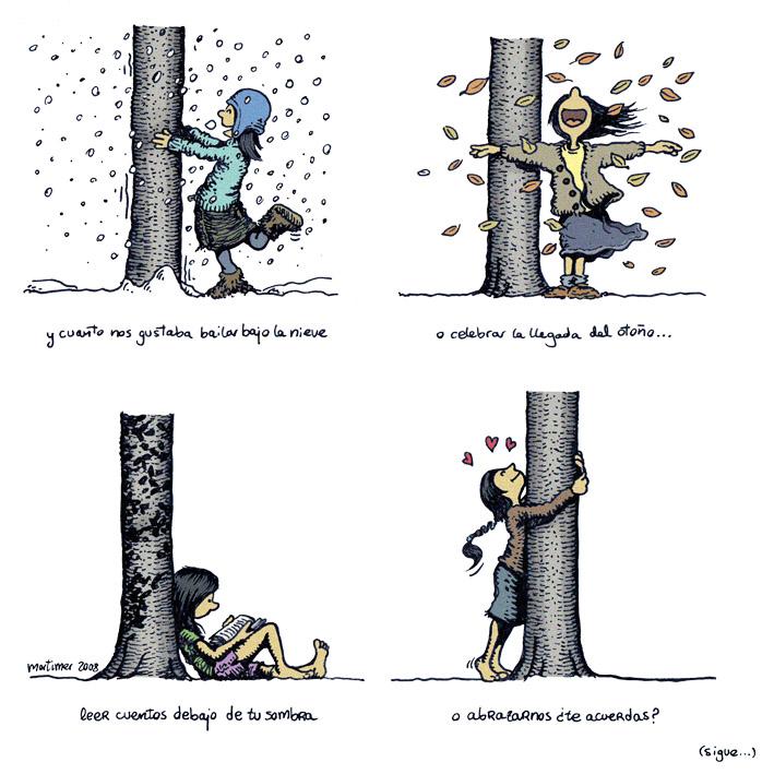 Cartoon: Abraza arboles 2 de 4 (large) by mortimer tagged mortimer,mortimeriadas,cartoon,arbol,treebeing,deforestation,tree,hugger,abraza,arboles,abrazarboles,comic,ecologia
