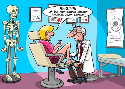 Cartoon: Angina (medium) by Chris Berger tagged arztbesuch,taub,vagina,angina,doktor,arzt,arztbesuch,taub,vagina,angina,doktor,arzt