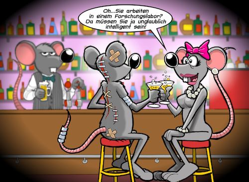 Cartoon: Laborratte (medium) by Chris Berger tagged labor,ratte,tierversuche,dating,ratten,chemie,pharmazie,kosmetik,labor,ratte,tierversuche,dating,ratten,chemie,pharmazie,kosmetik