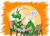 Cartoon: Gottesanbeterin Date (small) by Chris Berger tagged gottesanbeterin,mantis,paarung,kopf,decapitation,weibchen,männchen,insekten