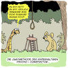 Cartoon: Auf der Jagd... (small) by Karsten Schley tagged natur,tiere,dschungel,urwald,raubtiere,schlangen,würgeschlangen,hasen,beute,jagen,jagd,fressen