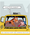 Cartoon: Chevaux (small) by Karsten Schley tagged animaux,chevaux,nature,genetique,transport,chauffeurs,taxis