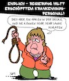 Cartoon: Erschöpftes Personal (small) by Karsten Schley tagged politik,merkel,deutschland,krankenhauspersonal,coronavirus,hilfe,gesundheitssystem,gesellschaft