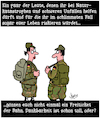Cartoon: Freie Fahrt! (small) by Karsten Schley tagged bundeswehr,rettung,fahrscheine,bahn,verteidigung,uniform,neid,deutschland,politik,gesellschaft