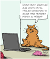 Cartoon: Für die Katz (small) by Karsten Schley tagged katzenbilder,internet,facebook,tiere,menschen,katzen,technik,kommunikation,clickbait,computer,medien,gesellschaft