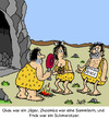 Cartoon: Jäger und Sammler (small) by Karsten Schley tagged prähistorisch,geschichte,sozialverhalten,menschen,vorzeit,gesellschaft