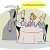 Cartoon: Na denn - Mahlzeit! (small) by Karsten Schley tagged restaurants,gastronomie,ernährung,essen,tod,küche,gesundheit