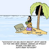 Cartoon: REICH!!!! (small) by Karsten Schley tagged geld,gesellschaft,ruhestand,rente,pension,frührente,reichtum,fischen,inseln,schiffbrüchige,seefahrt,klima,meere,ozeane