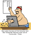 Cartoon: Touchscreen (small) by Karsten Schley tagged jobs,karriere,sport,wrestling,arbeit,arbeitgeber,arbeitnehmer,computer,technik,touchscreens,wirtschaft,business