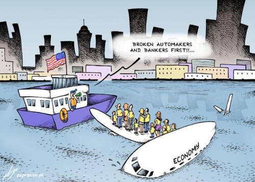 Cartoon: Economic airplane crash (medium) by rodrigo tagged airplane,manhattan,hudson,river,usa,economy,crash,accident