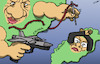 Cartoon: Tensions (small) by cartoonistzach tagged china,taiwan,conflicts,tension,territory