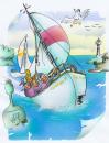 Cartoon: boat with a hole (small) by HSB-Cartoon tagged boat,sailing,water,sea,ocean,sailingboat,harbour,ship