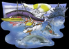Cartoon: surrounded by ships (small) by HSB-Cartoon tagged ship,boat,navy,sailing,sailingboat,tanker,uboat,runningboat,water,cartoon,caricature,hsb,airbrush