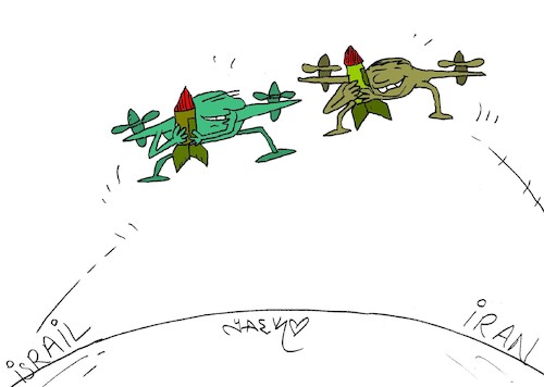 Cartoon: first war of drones (medium) by yasar kemal turan tagged first,war,of,drones
