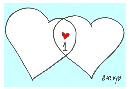Cartoon: mathematics-cluster (medium) by yasar kemal turan tagged mathematics,love,heart,cluster
