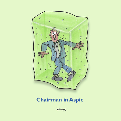 Cartoon: Chairman in aspic (medium) by helmutk tagged business