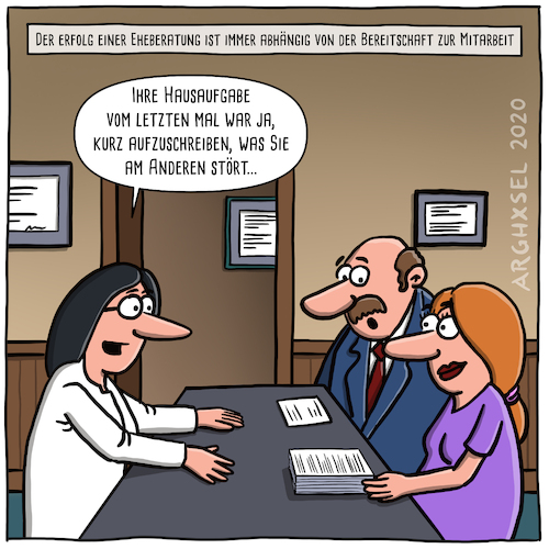 Cartoon: Eheberatung (medium) by Arghxsel tagged eheberatung,mitarbeit,liste,probleme,eheberatung,mitarbeit,liste,probleme