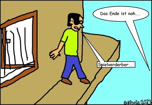 Cartoon: Der Spielverderber... (medium) by Sven1978 tagged spielverderber,selbstmord,freitod,suizid,mann,gesellschaft,depressionen