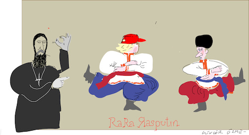 Cartoon: Ra Ra Rasputin (medium) by gungor tagged usa,ra,russia,helped,swing,the,election,trump,us,white house,putin,fbi,kgb,mossad,dtrump,vputin,mad monk grasputin,vodka,cossack dancing,balalaika,etc,usa,white,house,mad,monk,grasputin,cossack,dancing