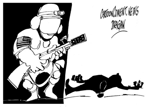 Cartoon: blanco-negro (medium) by Dragan tagged blanco,negro,estados,unidos,eeuu,san,luis,misuri,democracia,politics,cartoon