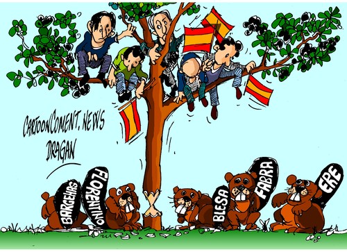 Cartoon: Castor-Florentino Perez (medium) by Dragan tagged castor,florentino,perez,escal,ugs,acs,espana,politics,cartoon