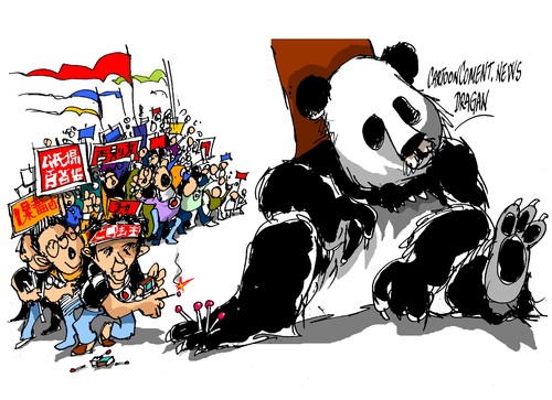Cartoon: China-tension (medium) by Dragan tagged china,hong,kong,maniferstaciones,politics,cartoon