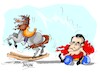Cartoon: Emmanuel Macron-practicando (small) by Dragan tagged emmanuel,macron,vladimir,putin,francia,ukrania,rusia