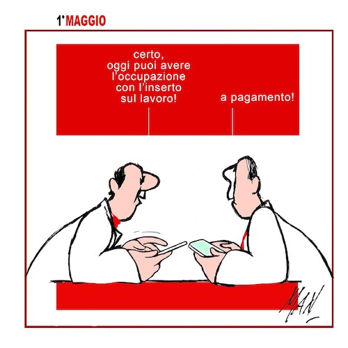 Cartoon: 1 Maggio (medium) by Enzo Maneglia Man tagged vignette,umorismo,grafico,satira,illustrazioni,politica,nazionale,lavoro,occupazione