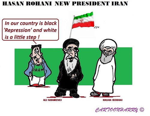 Cartoon: Hasan Rohani (medium) by cartoonharry tagged iran,khamenei,rohani,repression,cartoons,cartoonharry,toonpool