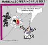 Cartoon: Radicals offering Brussels (small) by cartoonharry tagged belgium,black,widow,leterme,brussels